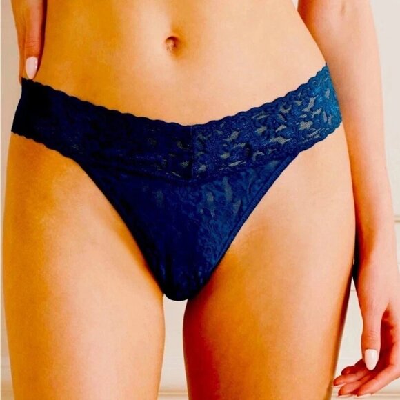 I.n.c. International Concepts Plus Size Lace Thong Underwear Lingerie, Navy, 2X - Picture 5 of 5